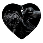 Creepy Monster Bird Portrait Artwork Ornament (Heart)