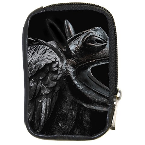 Creepy Monster Bird Portrait Artwork Compact Camera Leather Case from ArtsNow.com Front