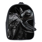 Creepy Monster Bird Portrait Artwork School Bag (Large)