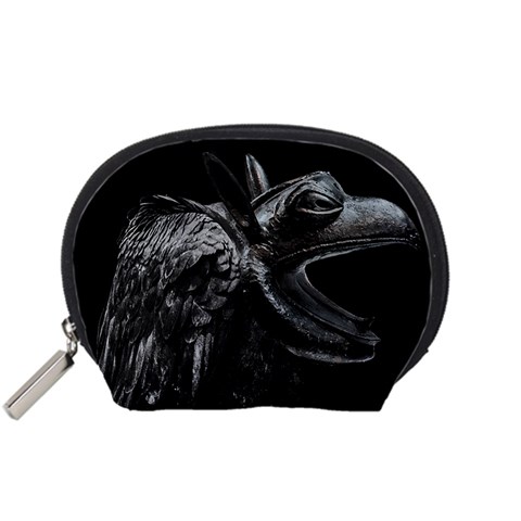 Creepy Monster Bird Portrait Artwork Accessory Pouch (Small) from ArtsNow.com Front