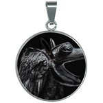 Creepy Monster Bird Portrait Artwork 30mm Round Necklace