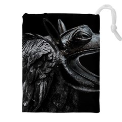 Creepy Monster Bird Portrait Artwork Drawstring Pouch (4XL) from ArtsNow.com Front