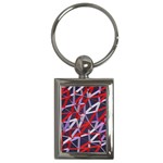 3d Lovely Geo Lines Vii Key Chain (Rectangle)