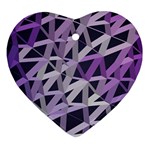 3d Lovely Geo Lines  Iv Ornament (Heart)