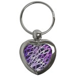 3d Lovely Geo Lines  Iv Key Chain (Heart)