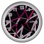 3d Lovely Geo Lines Iii Wall Clock (Silver)