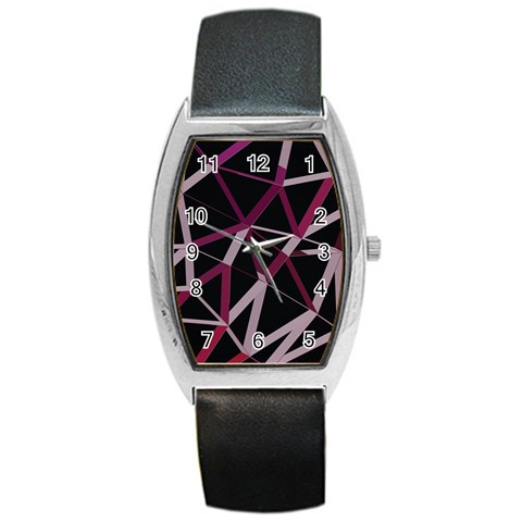 3d Lovely Geo Lines Iii Barrel Style Metal Watch from ArtsNow.com Front