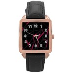 3D Lovely GEO Lines VIII Rose Gold Leather Watch 
