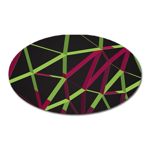3D Lovely GEO Lines X Oval Magnet from ArtsNow.com Front