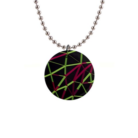 3D Lovely GEO Lines X 1  Button Necklace from ArtsNow.com Front