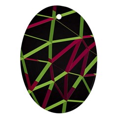 3D Lovely GEO Lines X Oval Ornament (Two Sides) from ArtsNow.com Back