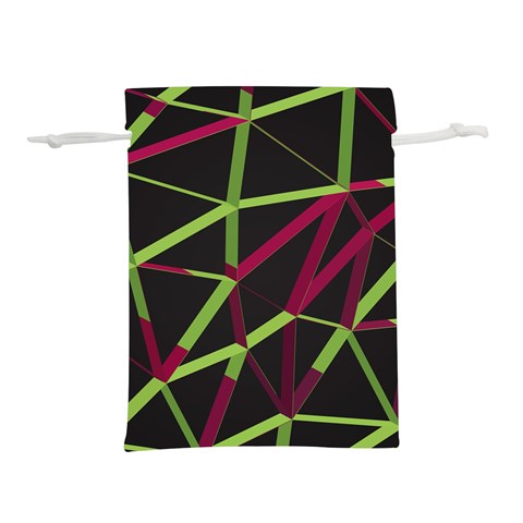 3D Lovely GEO Lines X Lightweight Drawstring Pouch (S) from ArtsNow.com Front