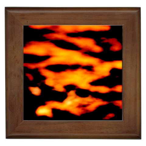 Orange Waves Abstract Series No2 Framed Tile from ArtsNow.com Front
