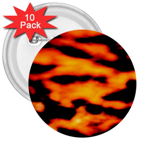 Orange Waves Abstract Series No2 3  Buttons (10 pack)  from ArtsNow.com Front