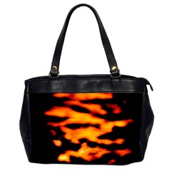 Orange Waves Abstract Series No2 Oversize Office Handbag (2 Sides) from ArtsNow.com Front
