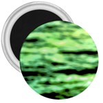Green  Waves Abstract Series No13 3  Magnets