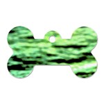 Green  Waves Abstract Series No13 Dog Tag Bone (One Side)