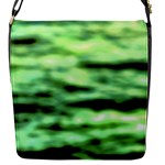 Green  Waves Abstract Series No13 Flap Closure Messenger Bag (S)