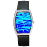 Blue Waves Abstract Series No12 Barrel Style Metal Watch