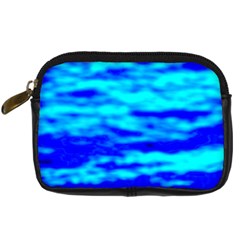 Blue Waves Abstract Series No12 Digital Camera Leather Case from ArtsNow.com Front