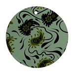 Floral pattern paisley style Paisley print.  Round Ornament (Two Sides)