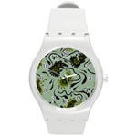 Floral pattern paisley style Paisley print.  Round Plastic Sport Watch (M)