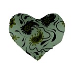 Floral pattern paisley style Paisley print.  Standard 16  Premium Flano Heart Shape Cushions