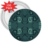 Floral pattern paisley style Paisley print.  3  Buttons (100 pack) 