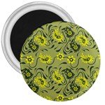 Floral pattern paisley style Paisley print.  3  Magnets