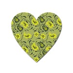 Floral pattern paisley style Paisley print.  Heart Magnet