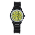 Floral pattern paisley style Paisley print.  Stainless Steel Round Watch