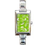 Folk flowers print Floral pattern Ethnic art Rectangle Italian Charm Watch