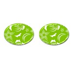 Folk flowers print Floral pattern Ethnic art Cufflinks (Oval)