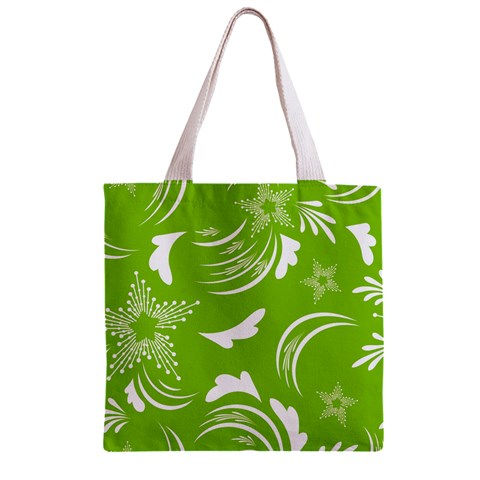 Folk flowers print Floral pattern Ethnic art Zipper Grocery Tote Bag from ArtsNow.com Front
