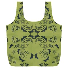 Floral folk damask pattern Fantasy flowers  Full Print Recycle Bag (XXL) from ArtsNow.com Back