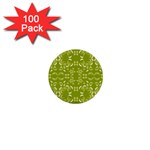 Floral folk damask pattern  1  Mini Buttons (100 pack) 