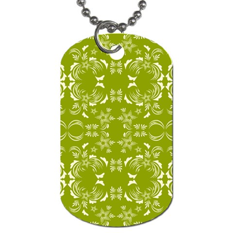 Floral folk damask pattern  Dog Tag (Two Sides) from ArtsNow.com Front