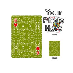 Floral folk damask pattern  Playing Cards 54 Designs (Mini) from ArtsNow.com Front - Heart6