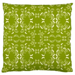 Floral folk damask pattern  Large Flano Cushion Case (Two Sides) from ArtsNow.com Back