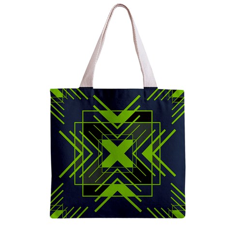 Abstract geometric design    Zipper Grocery Tote Bag from ArtsNow.com Front