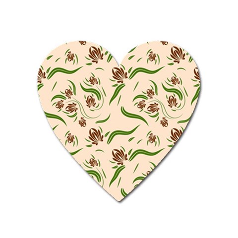 Folk flowers print Floral pattern Ethnic art Heart Magnet from ArtsNow.com Front