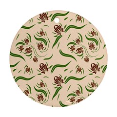 Folk flowers print Floral pattern Ethnic art Round Ornament (Two Sides) from ArtsNow.com Back