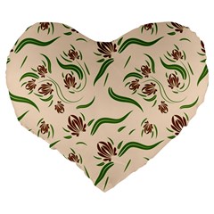 Folk flowers print Floral pattern Ethnic art Large 19  Premium Heart Shape Cushions from ArtsNow.com Back