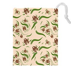 Folk flowers print Floral pattern Ethnic art Drawstring Pouch (4XL) from ArtsNow.com Front