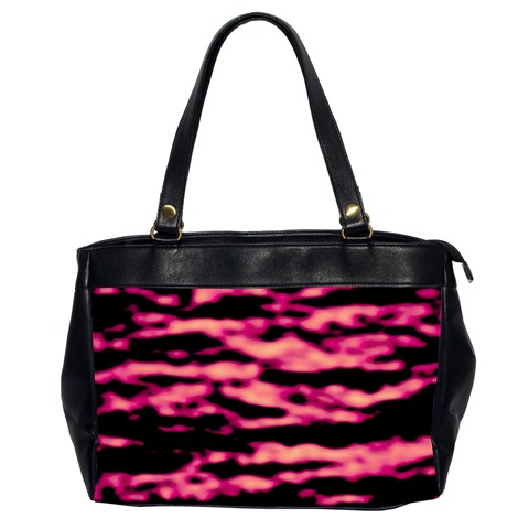 Pink  Waves Abstract Series No2 Oversize Office Handbag (2 Sides) from ArtsNow.com Front