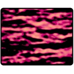 Pink  Waves Abstract Series No2 Fleece Blanket (Medium) 