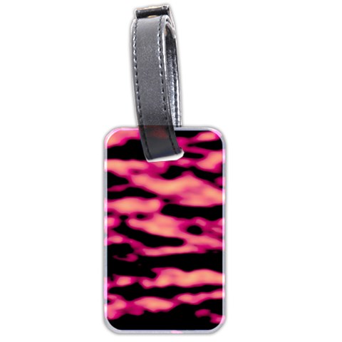 Pink  Waves Abstract Series No2 Luggage Tag (two sides) from ArtsNow.com Front