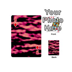 Pink  Waves Abstract Series No2 Playing Cards 54 Designs (Mini) from ArtsNow.com Front - Diamond9