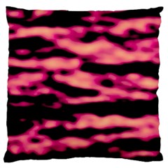 Pink  Waves Abstract Series No2 Large Cushion Case (Two Sides) from ArtsNow.com Front