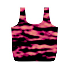 Pink  Waves Abstract Series No2 Full Print Recycle Bag (M) from ArtsNow.com Front